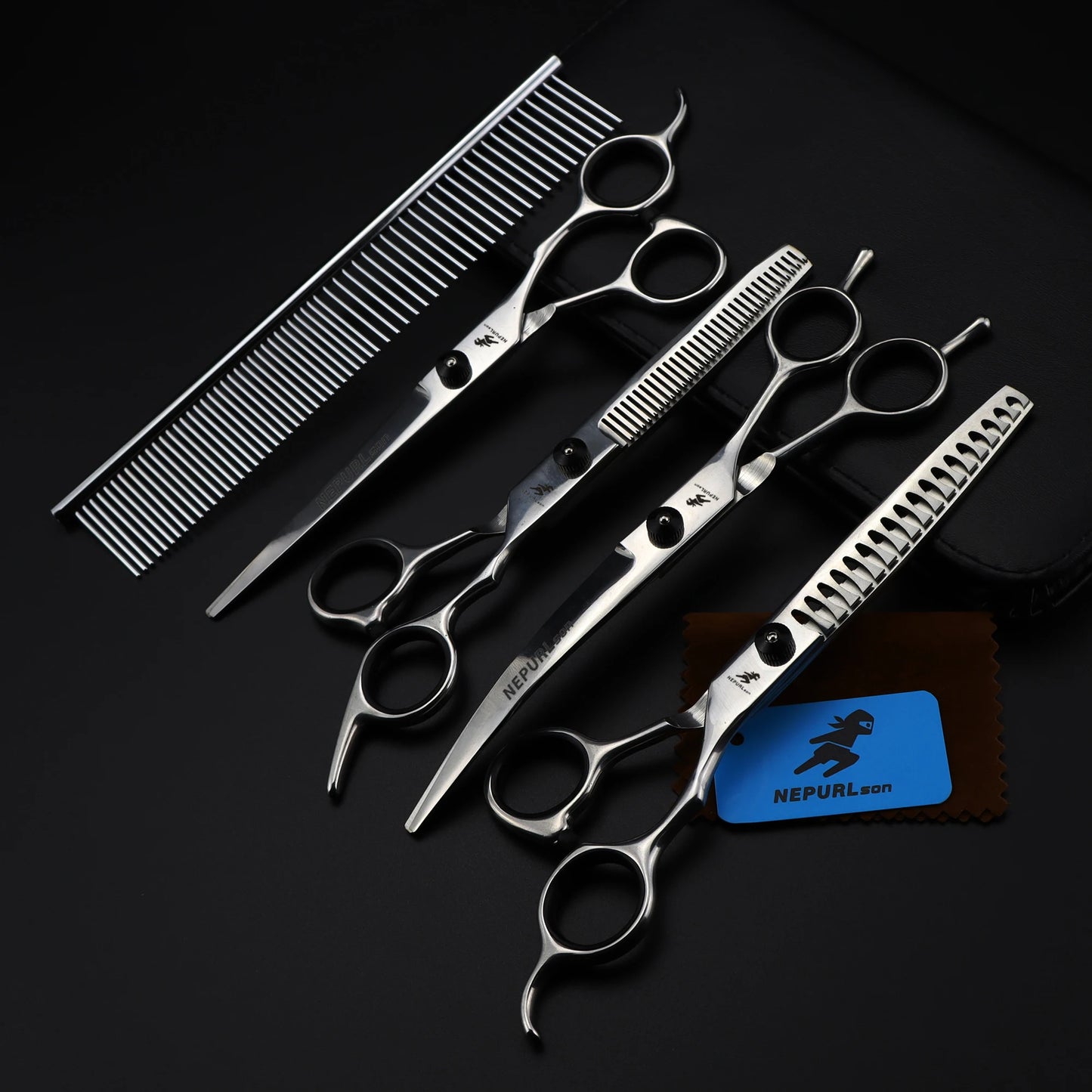 4-5pcs 6-7" Stainless Steel Pet Dog Cat Grooming Scissors Comb Sets