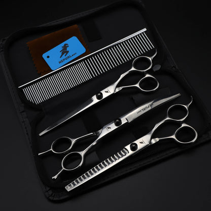 4-5pcs 6-7" Stainless Steel Pet Dog Cat Grooming Scissors Comb Sets