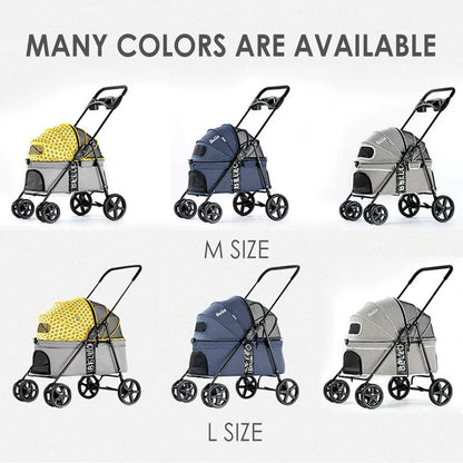 Breathable Large Capacity Pet Cat Dog Carrier Stroller With Cup Holder