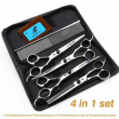 4-5pcs 6-7" Stainless Steel Pet Dog Cat Grooming Scissors Comb Sets