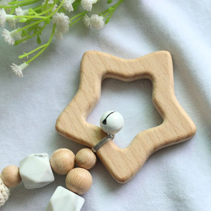 Wooden Baby Stroller Clip Toys