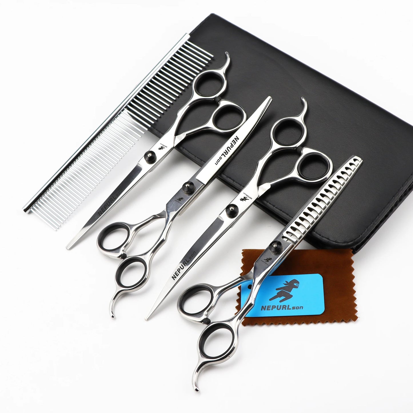 4-5pcs 6-7" Stainless Steel Pet Dog Cat Grooming Scissors Comb Sets