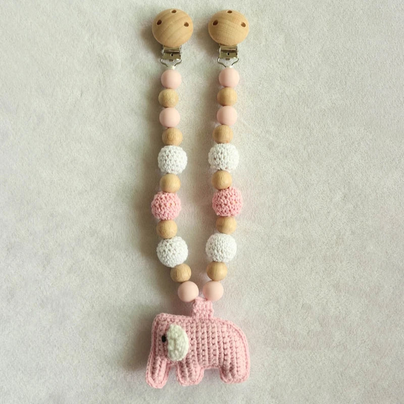 Wooden Baby Stroller Clip Toys