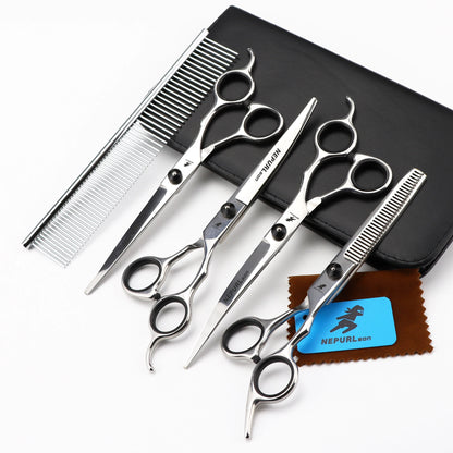 4-5pcs 6-7" Stainless Steel Pet Dog Cat Grooming Scissors Comb Sets