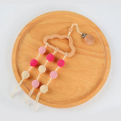 Wooden Baby Stroller Clip Toys