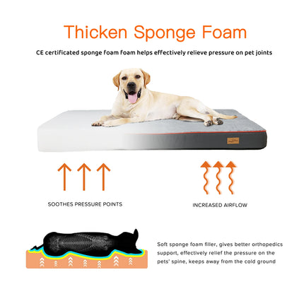 M-3XL Orthopedic Memory Foam Waterproof Pet Dog Bed Mattress with Removable Washable Cover