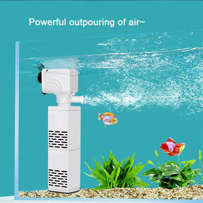 3 in 1 Aquarium Fish Tank Submersible Air Oxygen Aerator Filter Pump Silent