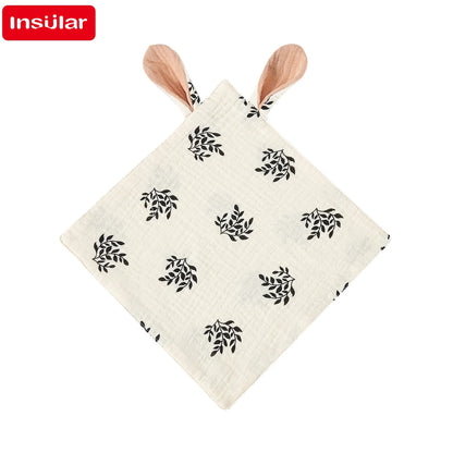 Soft Muslin Baby Saliva Towels with Cartoon Print Design