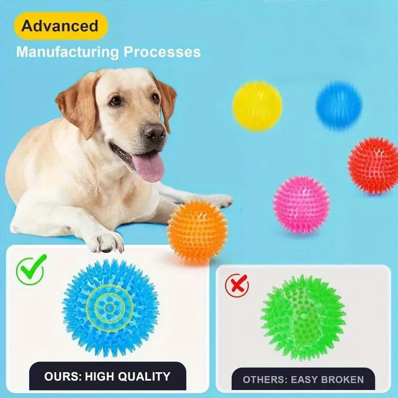 6pcs Ultimate Pet Dog Interactive Squeaky Balls Dental Hygiene Toy Set