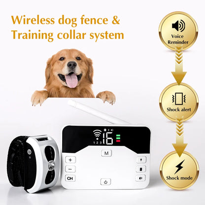 1600ft Pet Dog Wireless Electric Fence & Training Collar