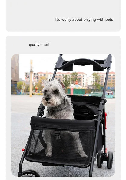 Lightweight Folding Universal Wheel Pet Dog Cat Stroller