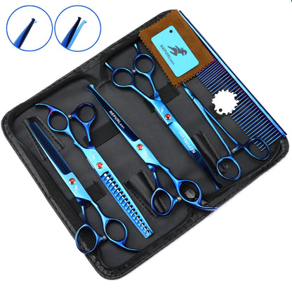 3-5pcs 7.5" Stainless Steel Pet Dog Cat Grooming Scissors Comb Sets