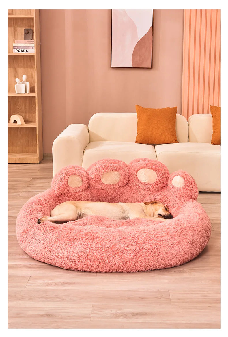 S-XL Fluffy Pet Dog Bed Sofa Baskets Kennel Mat