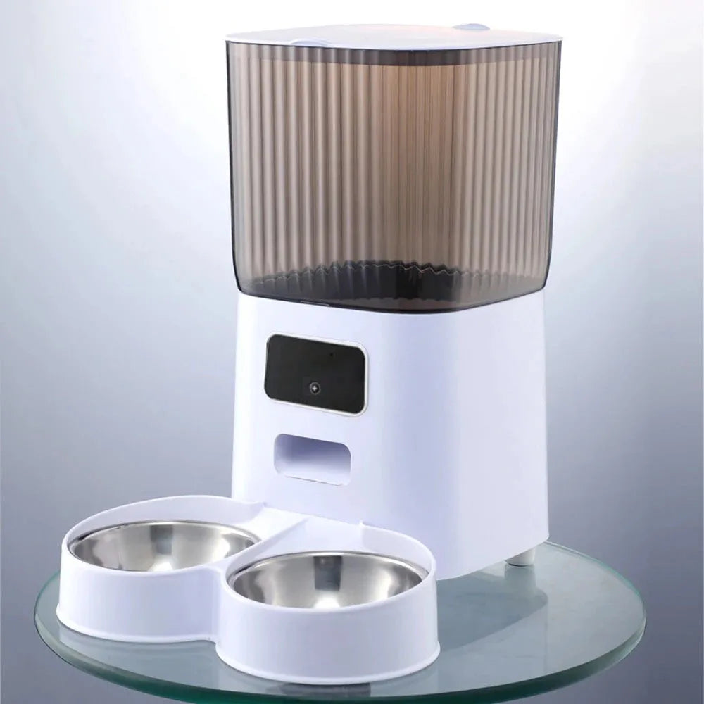 5L Double Bowl Smart Automatic Pet Dog Cat Feeder With Camera Voice Recorder