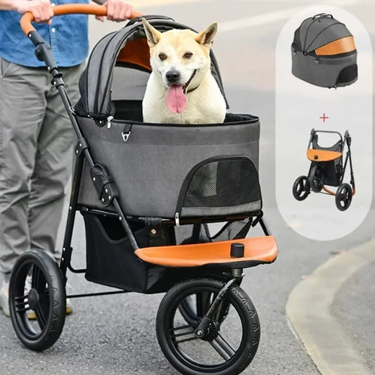 Detachable Folding Pet Dog Cat Tricycle Stroller Carrier