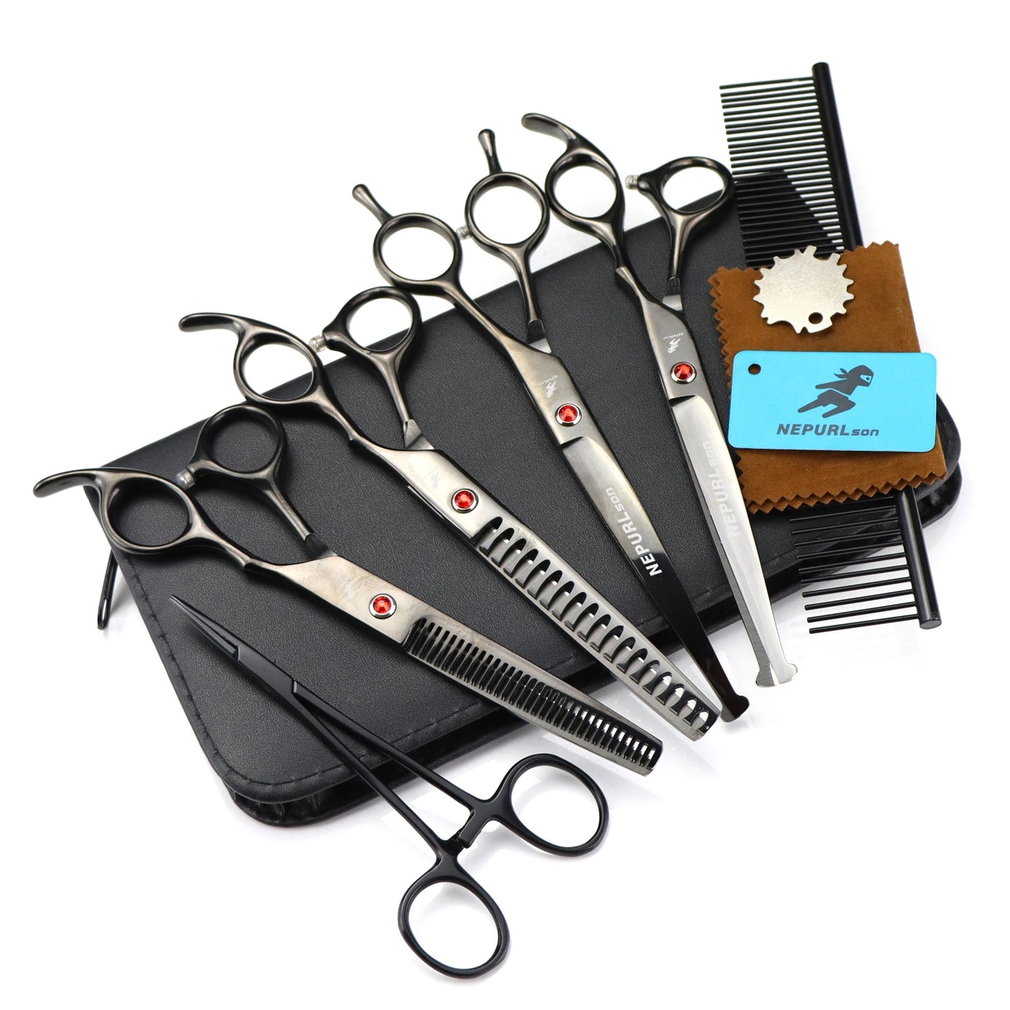 3-5pcs 7.5" Stainless Steel Pet Dog Cat Grooming Scissors Comb Sets