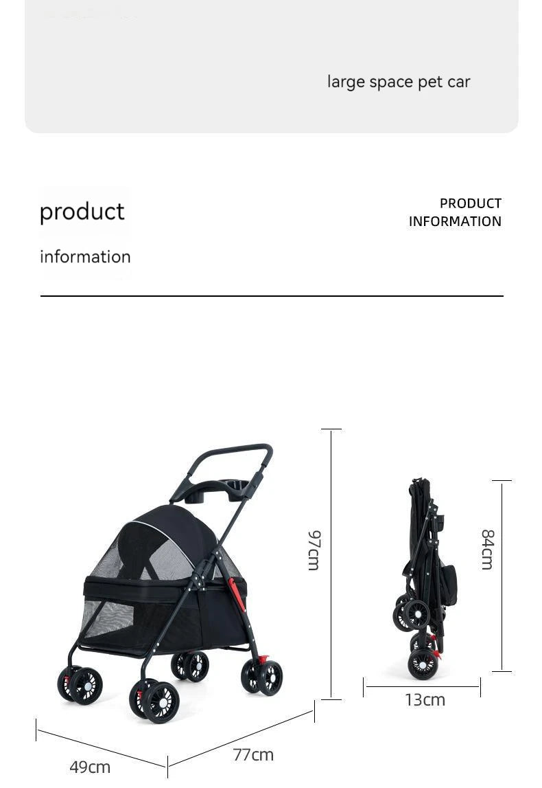 Lightweight Folding Walking Pet Dog Cat Stroller