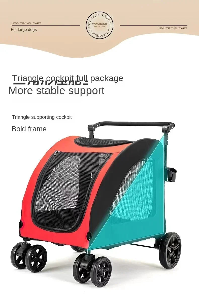 Foldable Breathable Mesh Pet Dog Cat Stroller Carrier