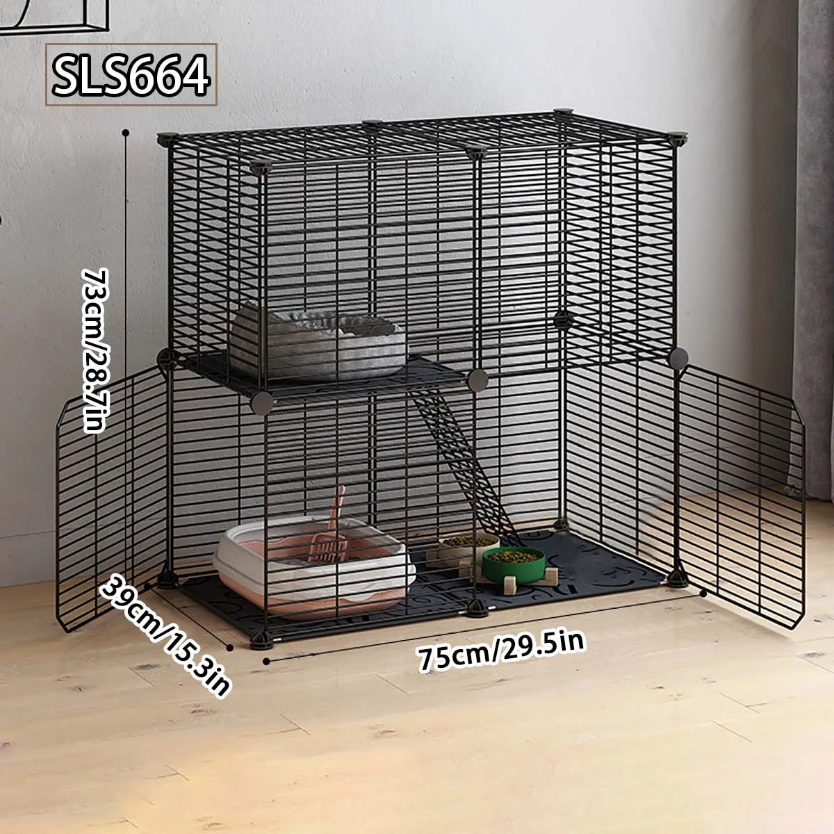 2 Tier Pet Cat Small Animal Indoor Cage Crate