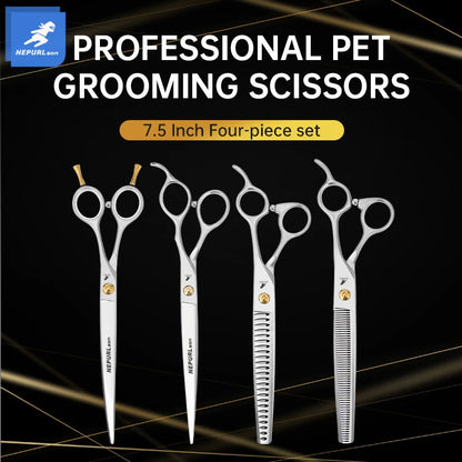 7/7.5" Stainless Steel Pet Dog Cat Curved Chunker Grooming Scissors