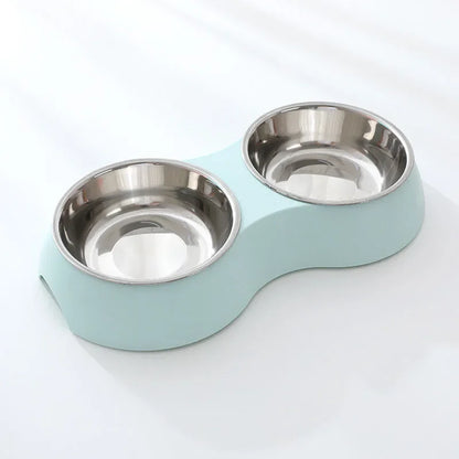 Stainless Steel Double Pet Dog Cat Food Bowl