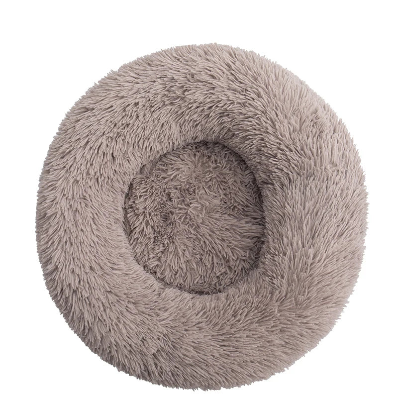 M-4XL Long Plush Round Pet Dog Bed Mat Cushion Mattress