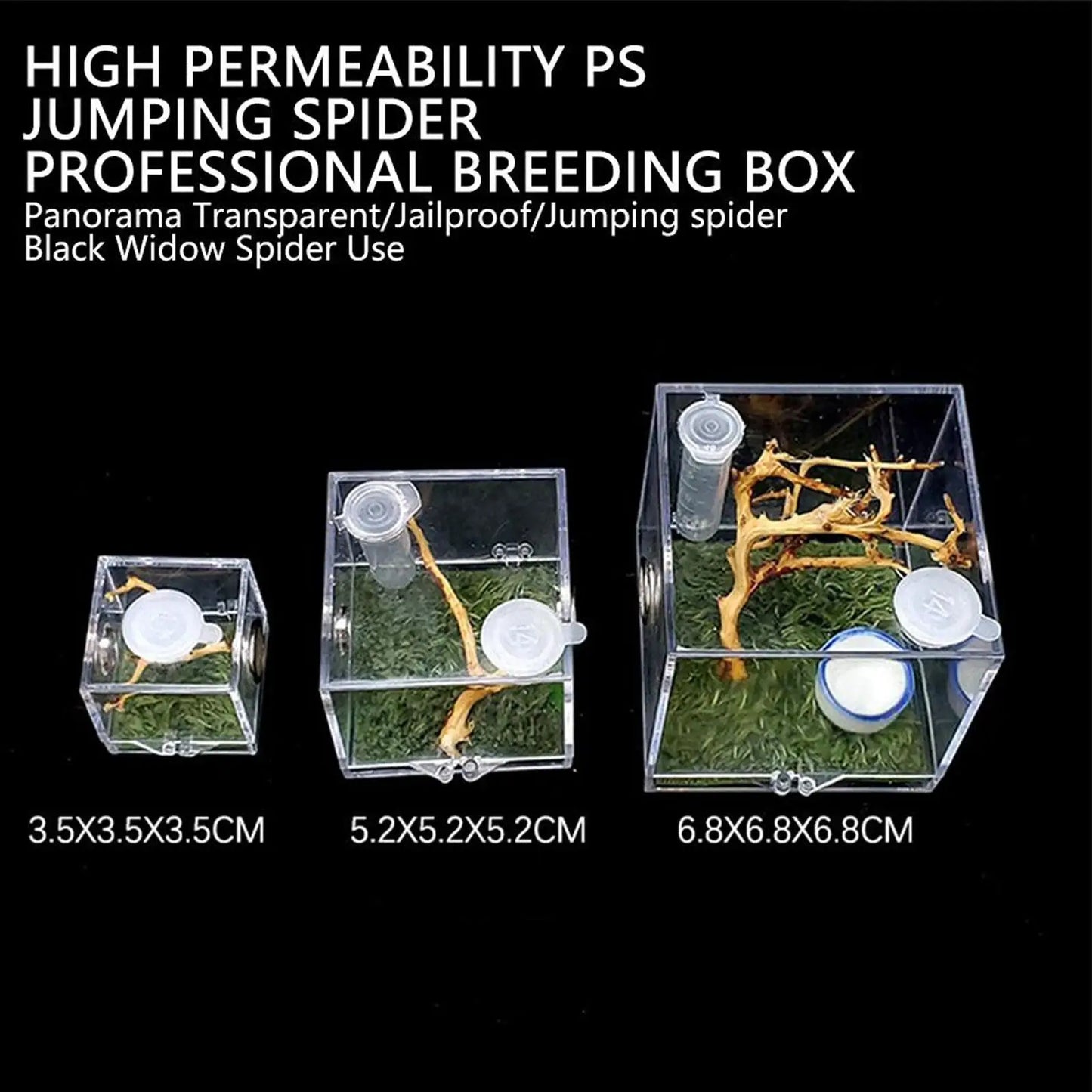 Small Reptiles Insect Breeding Feeding Box Clear Acrylic Cage