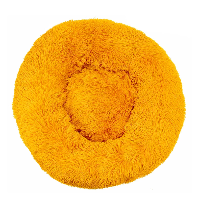 M-4XL Long Plush Round Pet Dog Bed Mat Cushion Mattress