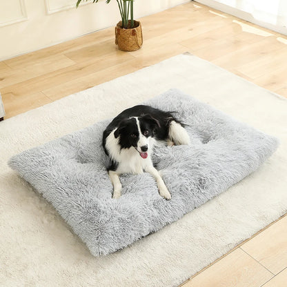 S-XL Pet Dog Cat Long Plush Beds Cushion Mat Sleeping Sofa