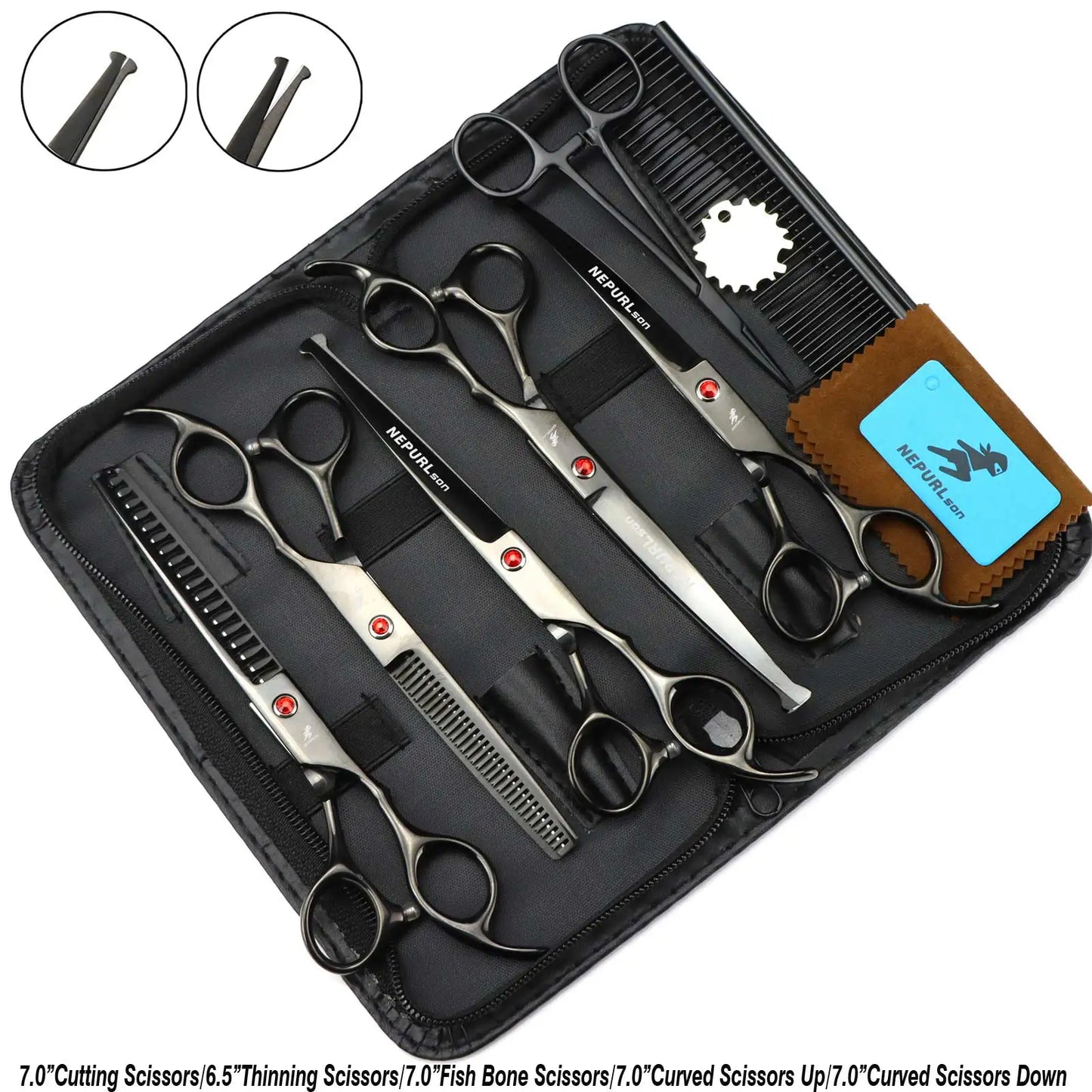 3-5pcs 7.5" Stainless Steel Pet Dog Cat Grooming Scissors Comb Sets