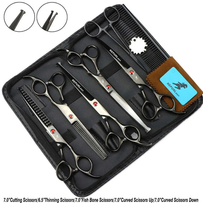 3-5pcs 7.5" Stainless Steel Pet Dog Cat Grooming Scissors Comb Sets