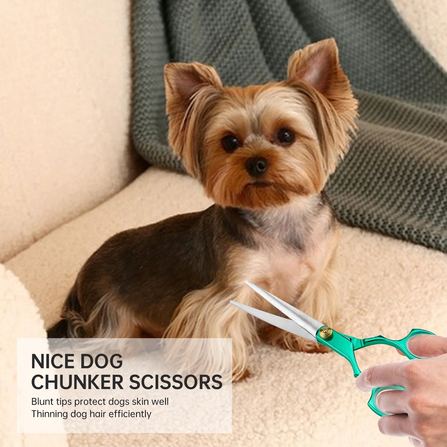 7" Pet Dog Cat Curved Grooming Scissors