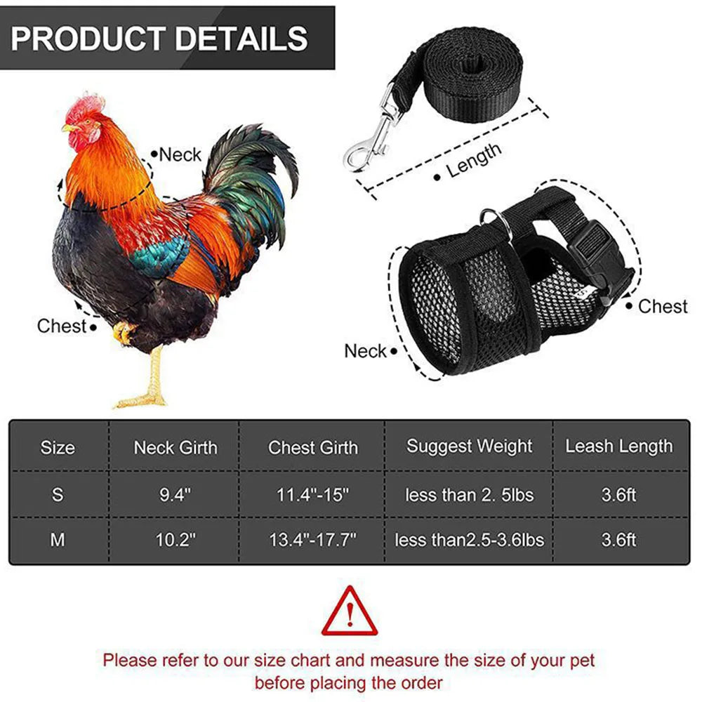 Adjustable Breathable Pet Duck Chicken Harness Vest Leash