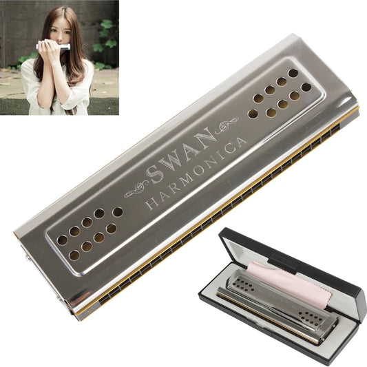 Professional Swan 24-Hole Double-Sided Tremolo Harmonica