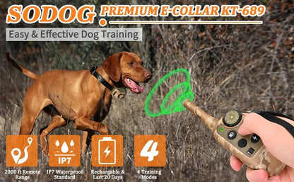 2000ft Pet Dog Rechargeable Waterproof Anti Barking Training Collar Remote