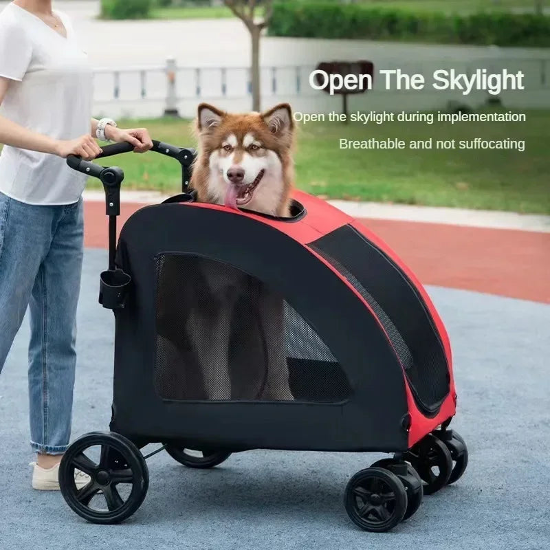 Foldable Breathable Mesh Pet Dog Cat Stroller Carrier