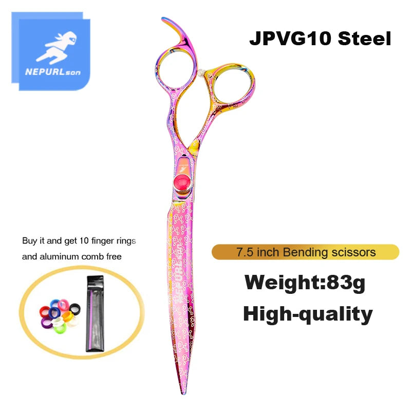 7.5" VG10 Steel Pet Dog Cat Grooming Scissors