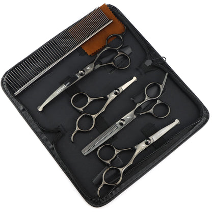 5-7.5" Pet Dog Cat 4pc Stainless Steel Grooming Scissors Comb Sets