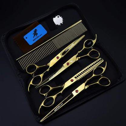 4-6pc 7/8 " Stainless Steel Pet Dog Cat Grooming Scissors Combs Sets