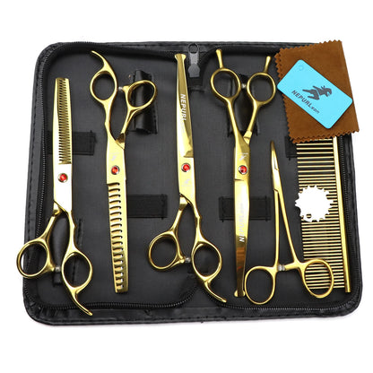 3-5pcs 7.5" Stainless Steel Pet Dog Cat Grooming Scissors Comb Sets