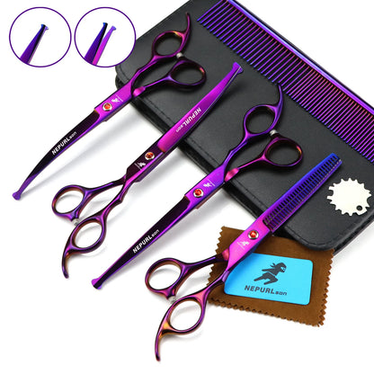 3-5pcs 7.5" Stainless Steel Pet Dog Cat Grooming Scissors Comb Sets