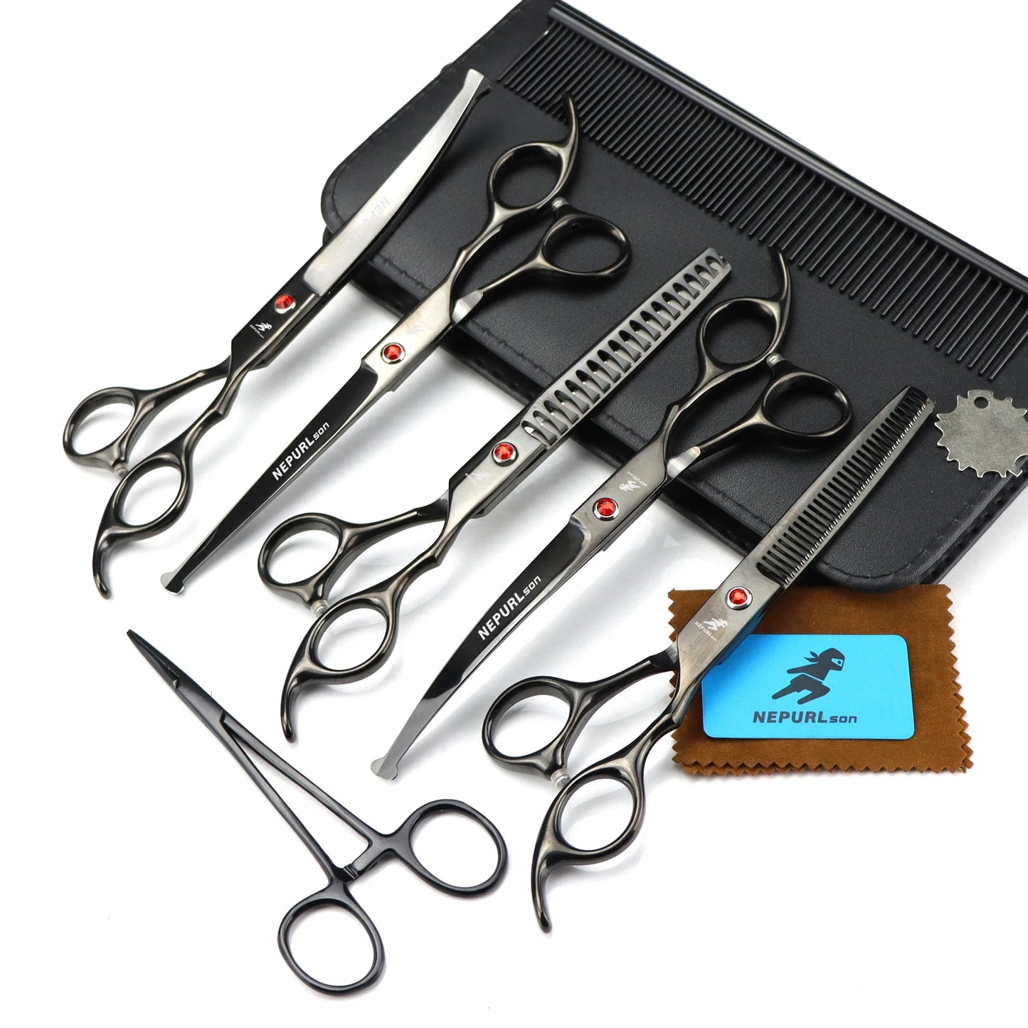 3-5pcs 7.5" Stainless Steel Pet Dog Cat Grooming Scissors Comb Sets