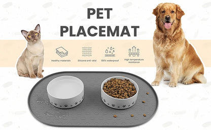 Non-Slip Easy to Clean Silicone Pet Cat Dog Food Mat Placemat