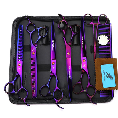 8" Stainless Steel Pet Dog Cat Grooming Scissors Combs Kits