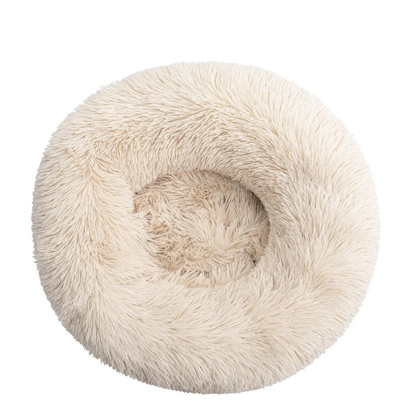 M-4XL Long Plush Round Pet Dog Bed Mat Cushion Mattress