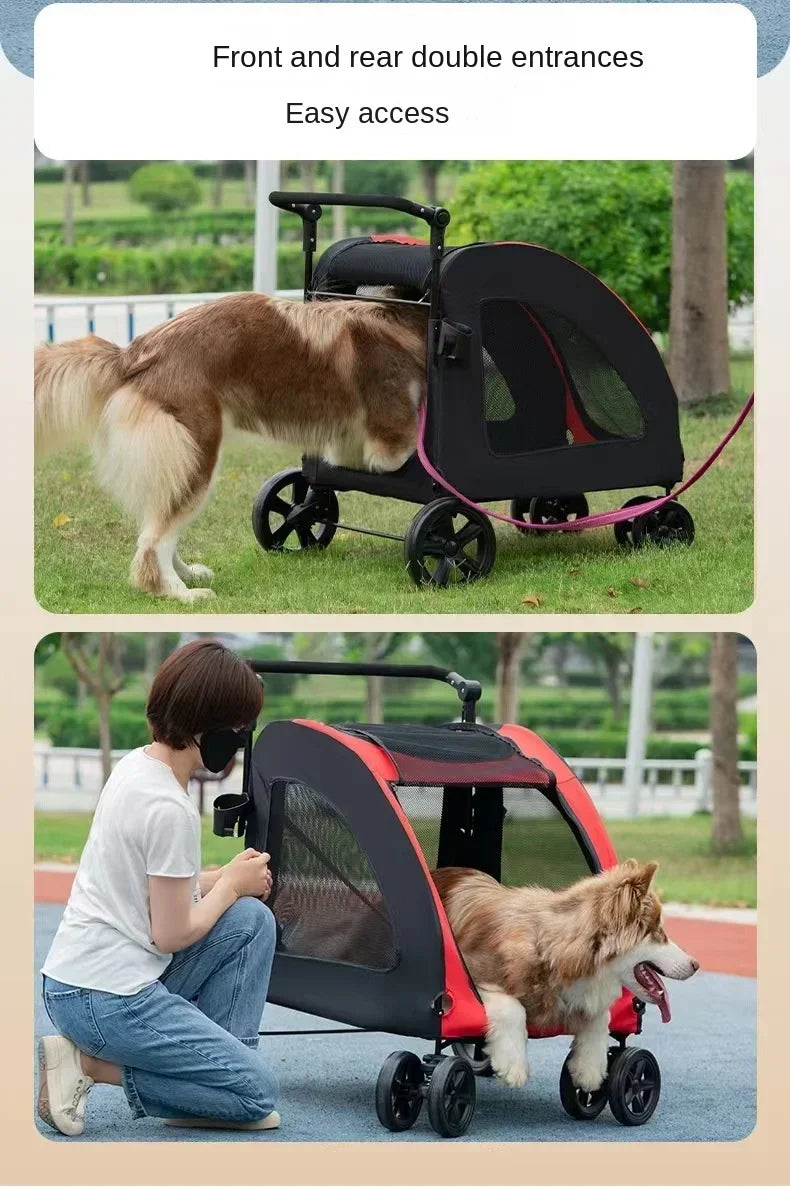 Foldable Breathable Mesh Pet Dog Cat Stroller Carrier