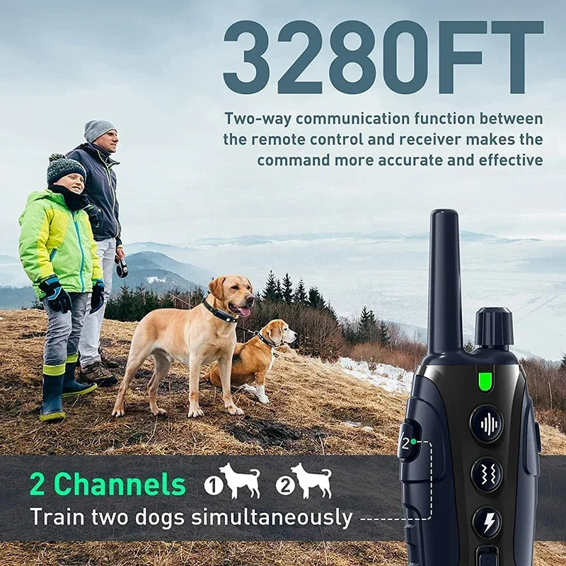 2000m Pet Dog Smart Anti Bark Training Collar with Remote