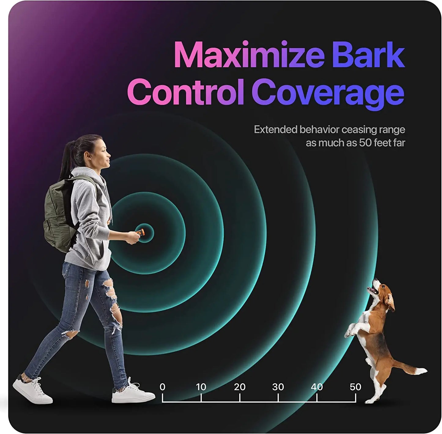 Pet Dog Rechargeable Ultrasonic Repeller Anti Dog Bark Deterrent With LED Flashlight