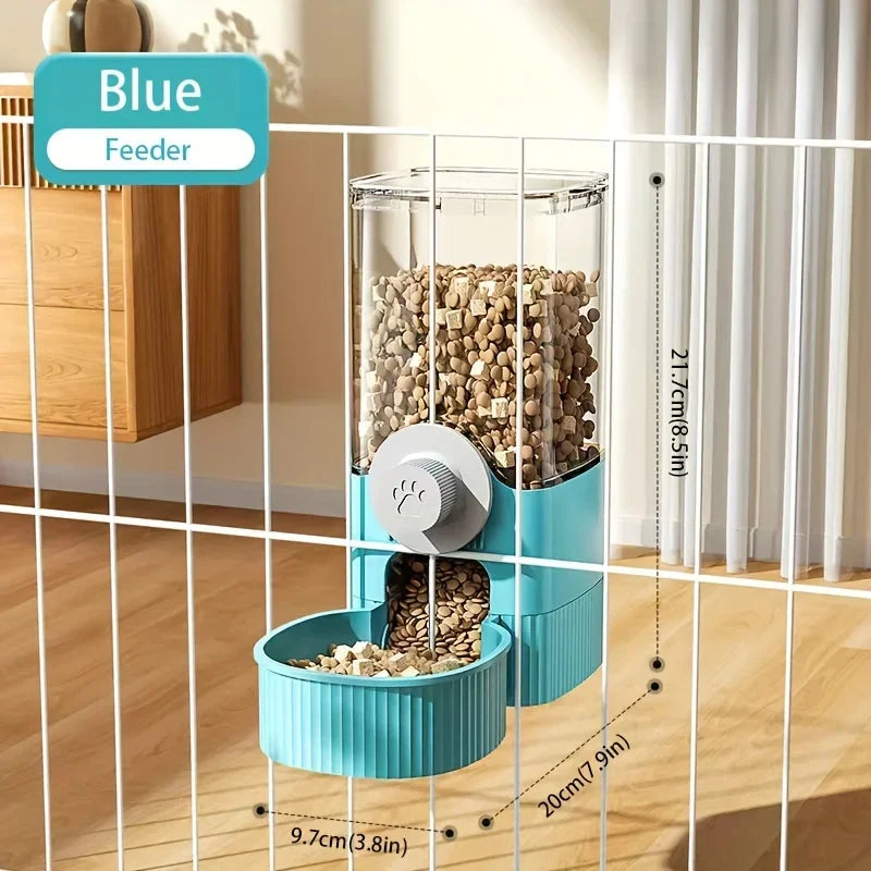 Pet Dog Cat Cage Crate Hanging Water Dispenser Automatic Feeder Bowl