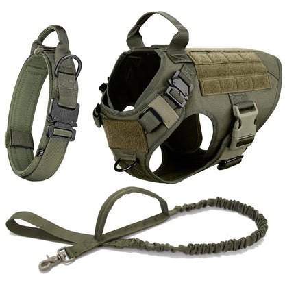 M-XL Pet Dog Tactical Harness Vest Collar And Leash Set